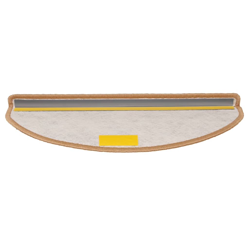 selvklæbende trappemåtter 15 stk. 65x21x4 cm sisalfarvet