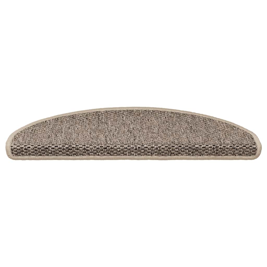 selvklæbende trappemåtter 15 stk. 65x21x4 cm sisal-look beige