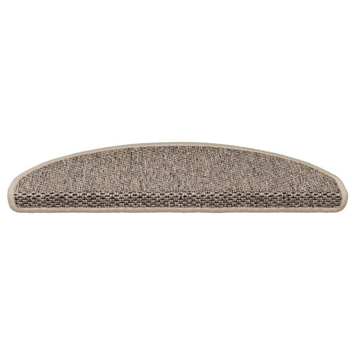 selvklæbende trappemåtter 15 stk. 65x21x4 cm sisal-look beige