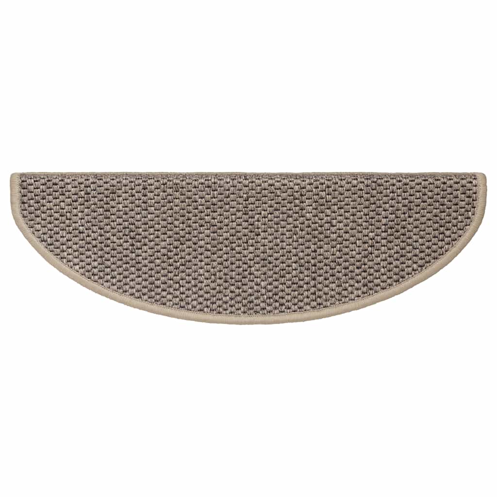 selvklæbende trappemåtter 15 stk. 65x21x4 cm sisal-look beige