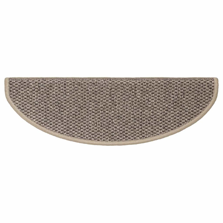 selvklæbende trappemåtter 15 stk. 65x21x4 cm sisal-look beige