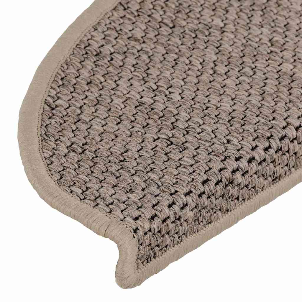 selvklæbende trappemåtter 15 stk. 65x21x4 cm sisal-look beige