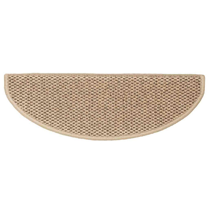 selvklæbende trappemåtter 15stk. 65x21x4cm sisal-look sandfarve