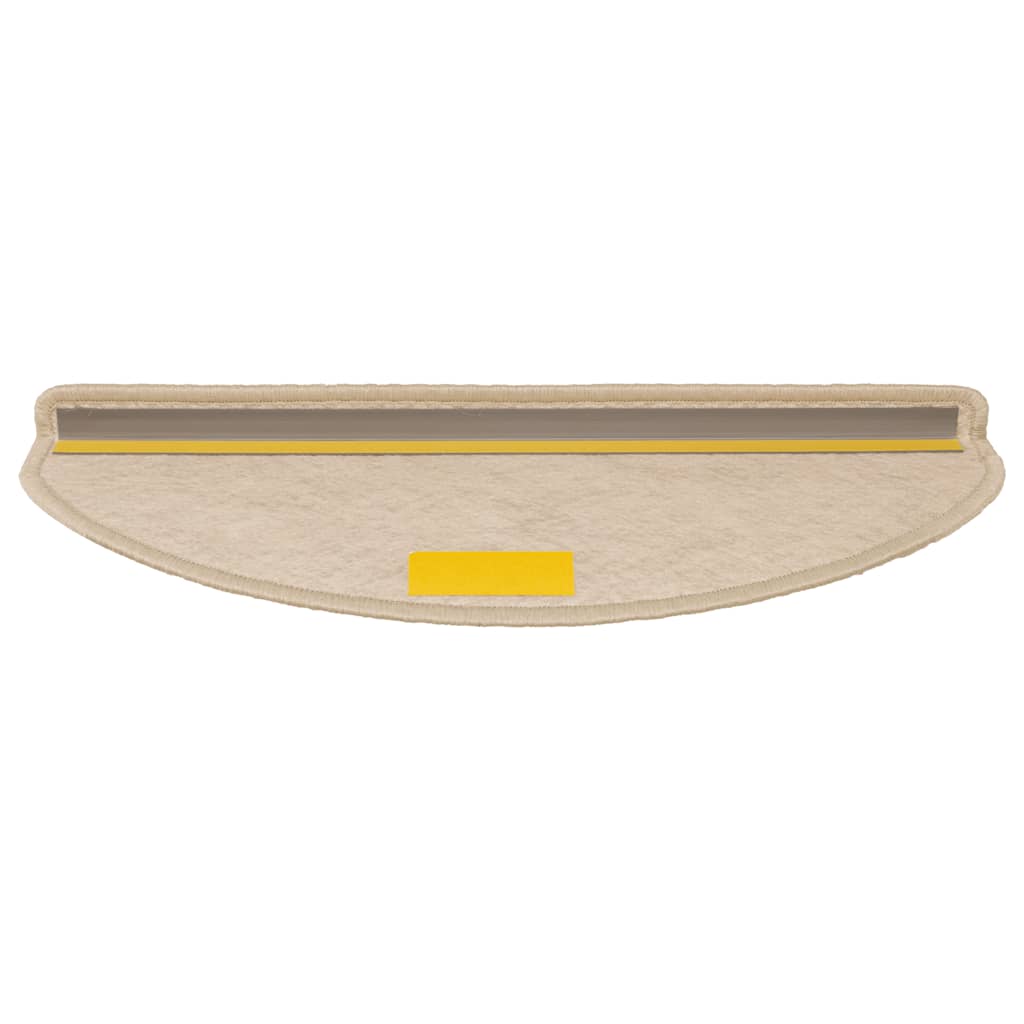 selvklæbende trappemåtter 15stk. 65x21x4cm sisal-look sandfarve