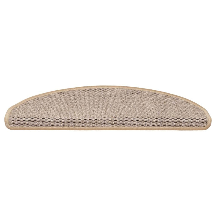 selvklæbende trappemåtter 15stk. 65x21x4cm sisal-look lys beige