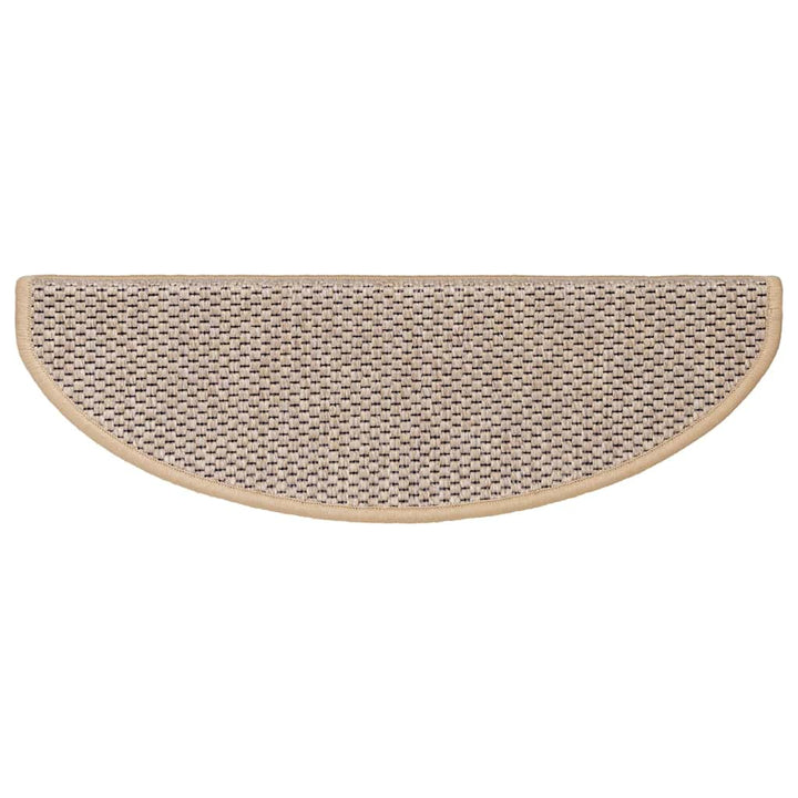 selvklæbende trappemåtter 15stk. 65x21x4cm sisal-look lys beige