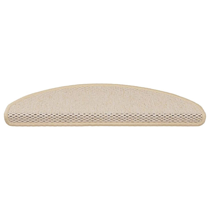 selvklæbende trappemåtter 15 stk. 65x21x4 cm sisal-look creme