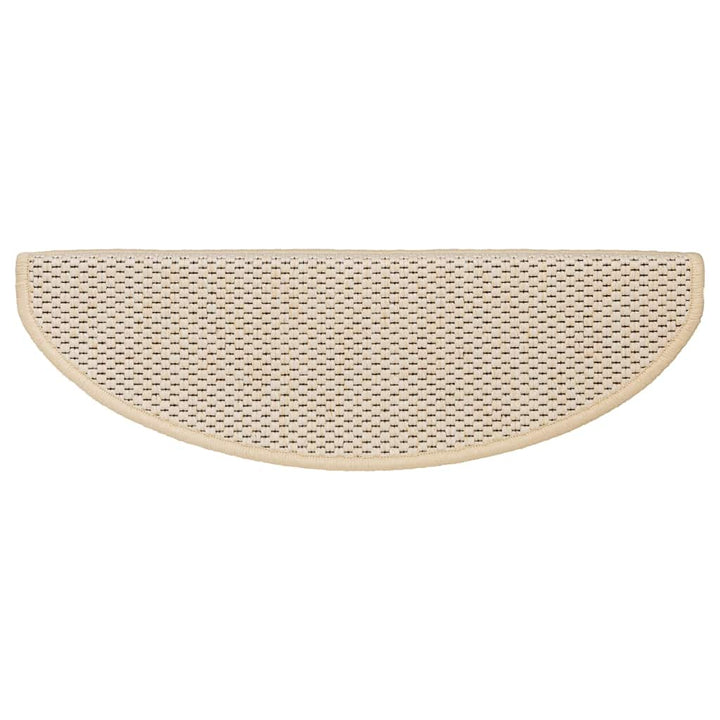 selvklæbende trappemåtter 15 stk. 65x21x4 cm sisal-look creme