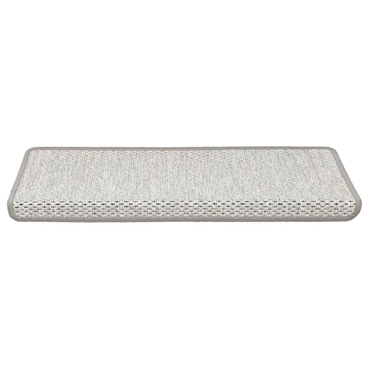 selvklæbende trappemåtter 15 stk. 65x21x4 cm sisal-look platina