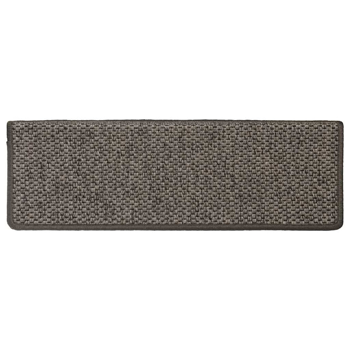selvklæbende trappemåtter 15stk. 65x21x4cm sisal-look grå beige