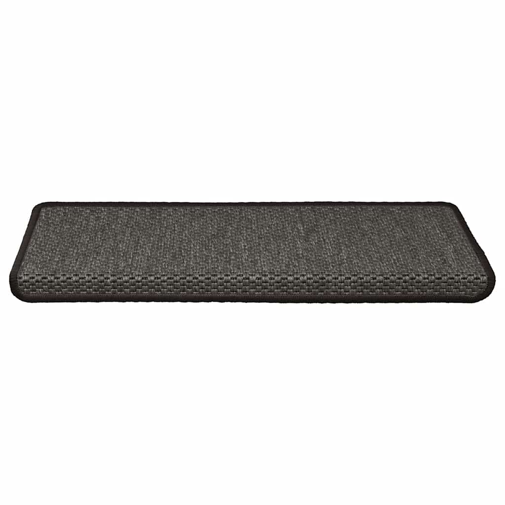 selvklæbende trappemåtter 15 stk. 65x21x4cm sisal-look antracit
