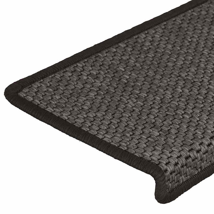 selvklæbende trappemåtter 15 stk. 65x21x4cm sisal-look antracit