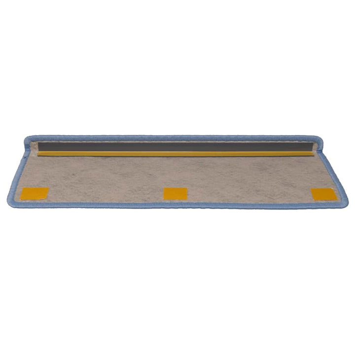 selvklæbende trappemåtter 15 stk. 65x21x4 cm sisal-look blå