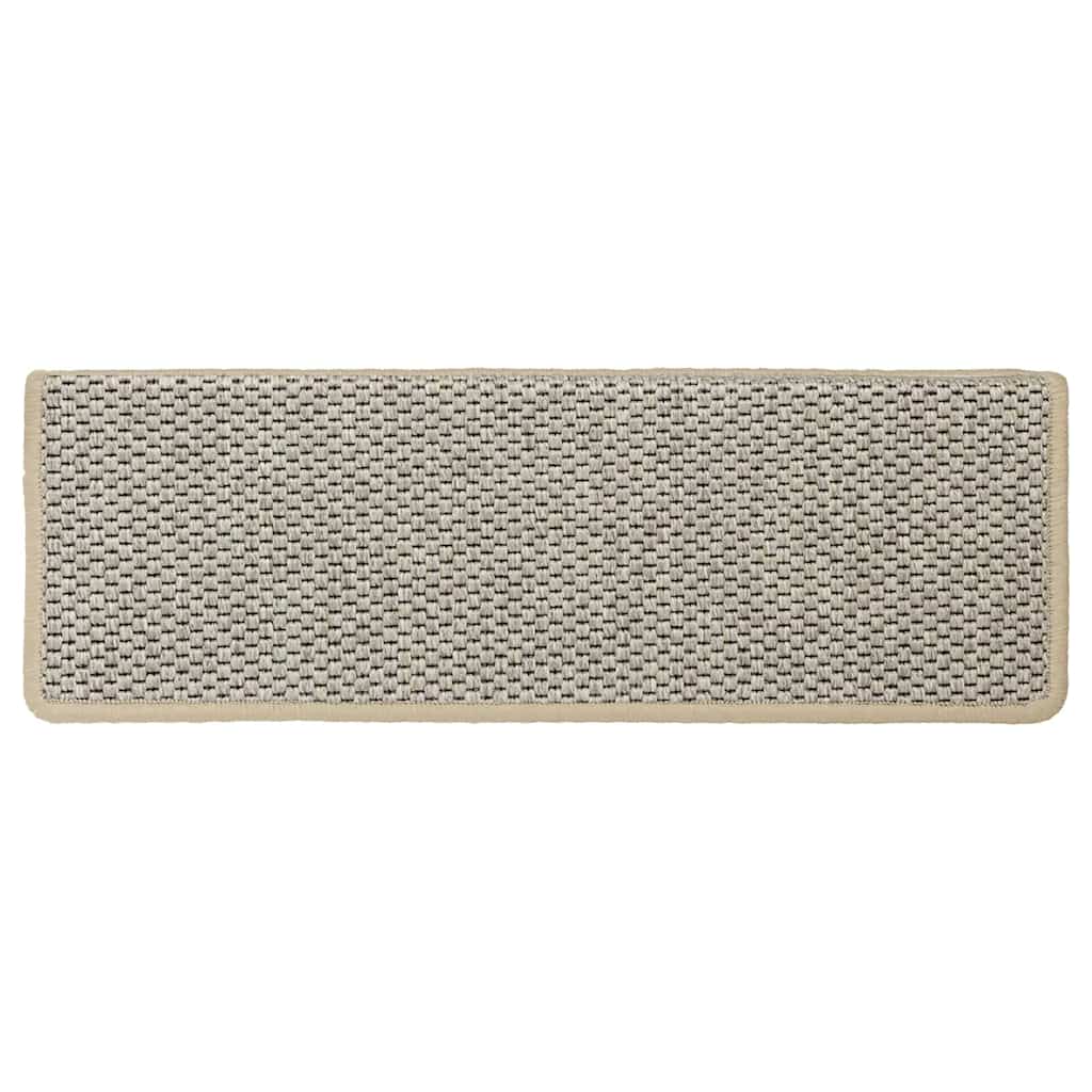 selvklæbende trappemåtter 15 stk. 65x21x4 cm sisal-look grøn