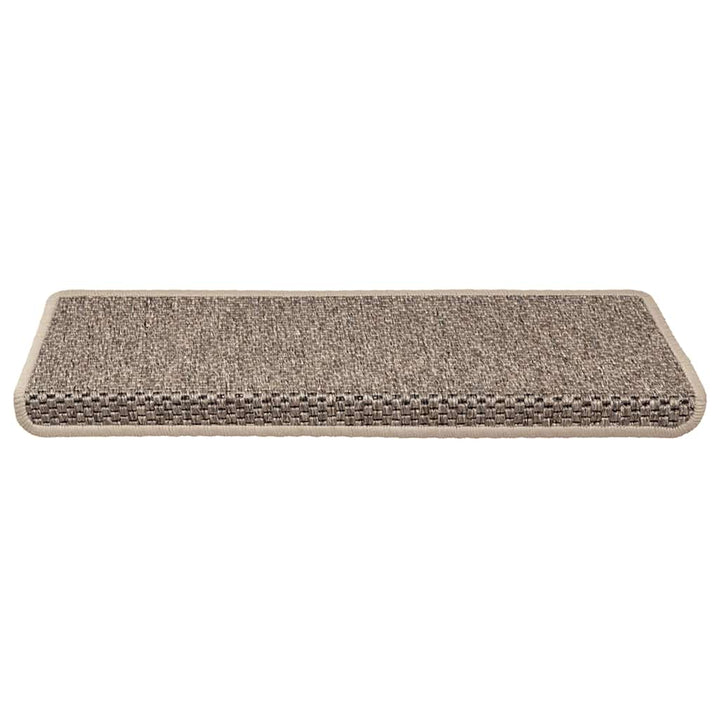 selvklæbende trappemåtter 15 stk. 65x21x4 cm sisal-look beige