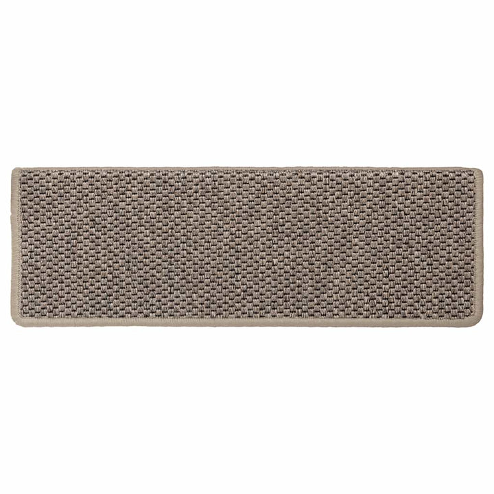 selvklæbende trappemåtter 15 stk. 65x21x4 cm sisal-look beige