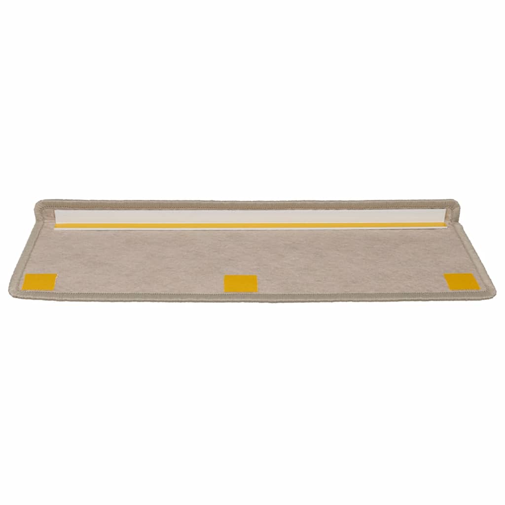 selvklæbende trappemåtter 15 stk. 65x21x4 cm sisal-look beige