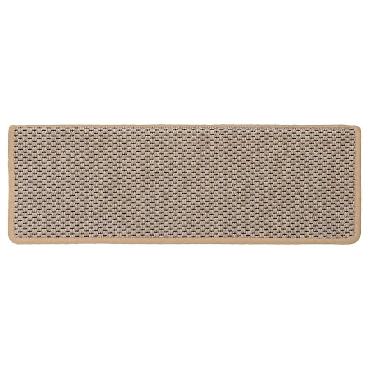 selvklæbende trappemåtter 15stk. 65x21x4cm sisal-look lys beige