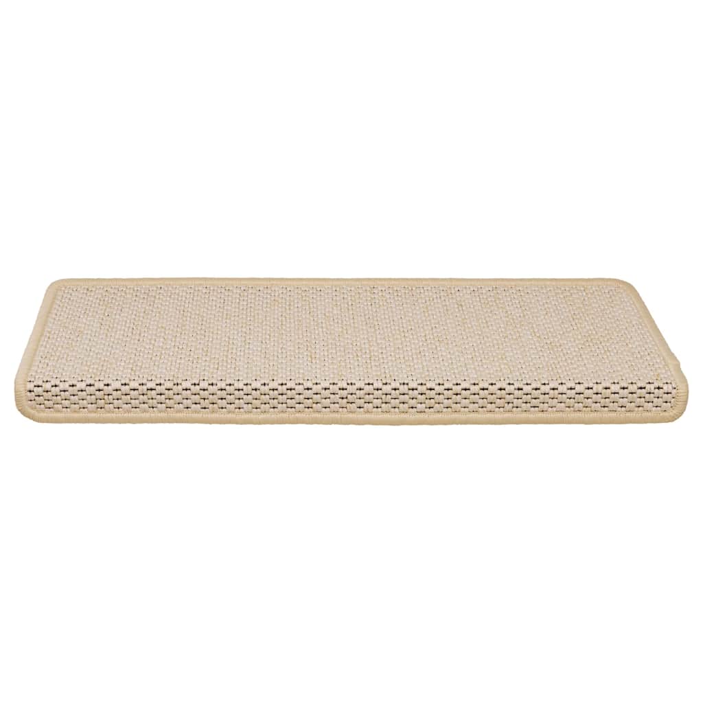 selvklæbende trappemåtter 15 stk. 65x21x4 cm sisal-look Berber