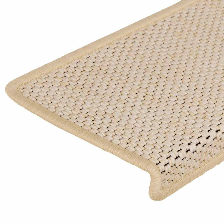 selvklæbende trappemåtter 15 stk. 65x21x4 cm sisal-look Berber