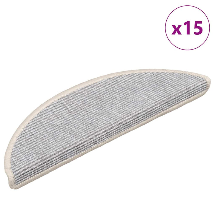 trappemåtter 15 stk. 56x17x3 cm sølv halvrund