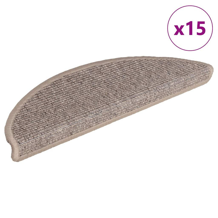 trappemåtter 15 stk. 56x17x3 cm mørkebeige halvrunde