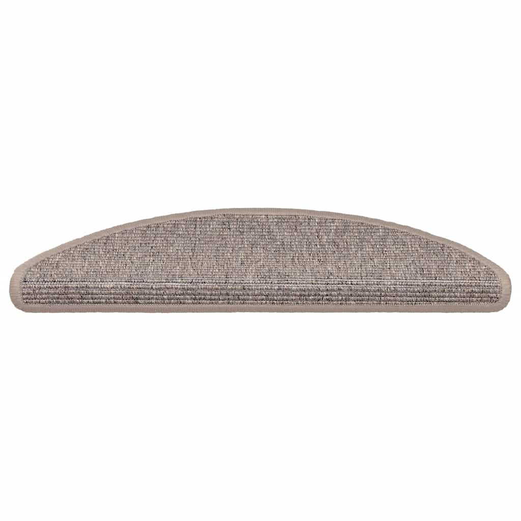 trappemåtter 15 stk. 56x17x3 cm mørkebeige halvrunde