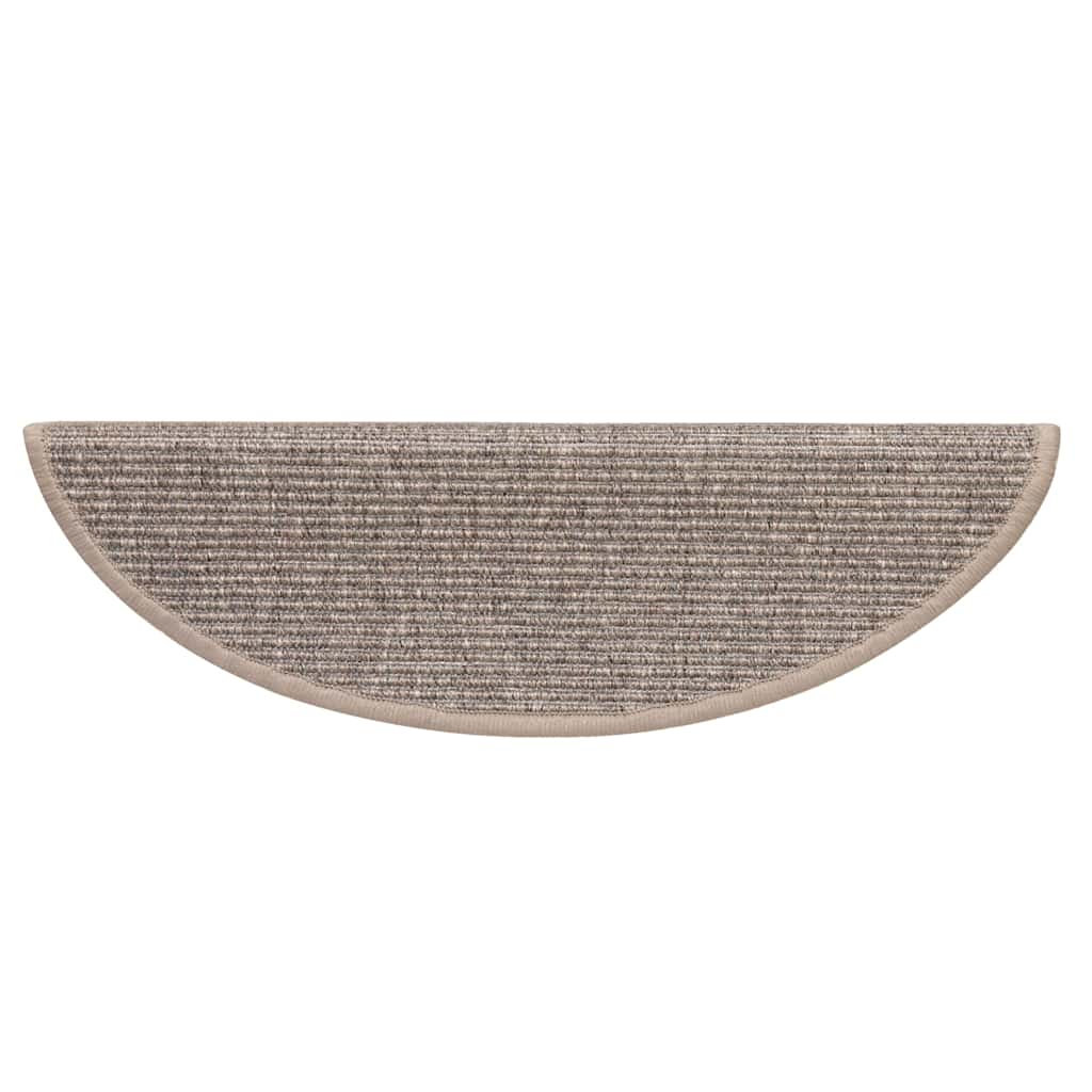 trappemåtter 15 stk. 56x17x3 cm mørkebeige halvrunde