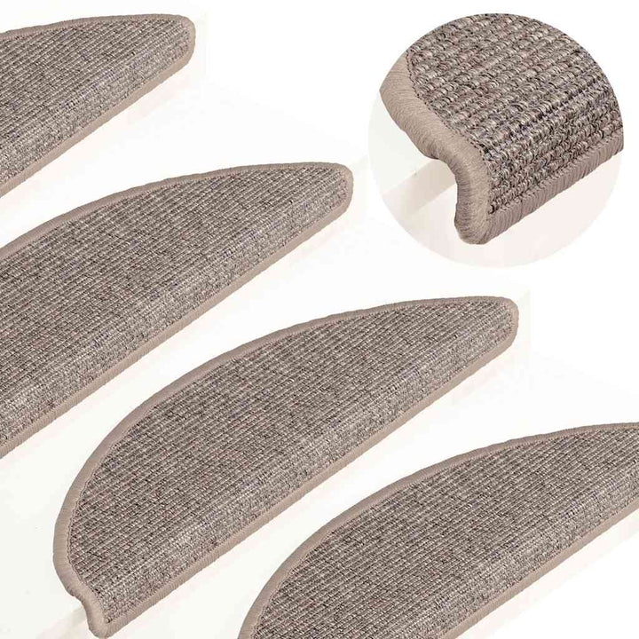 trappemåtter 15 stk. 56x17x3 cm mørkebeige halvrunde