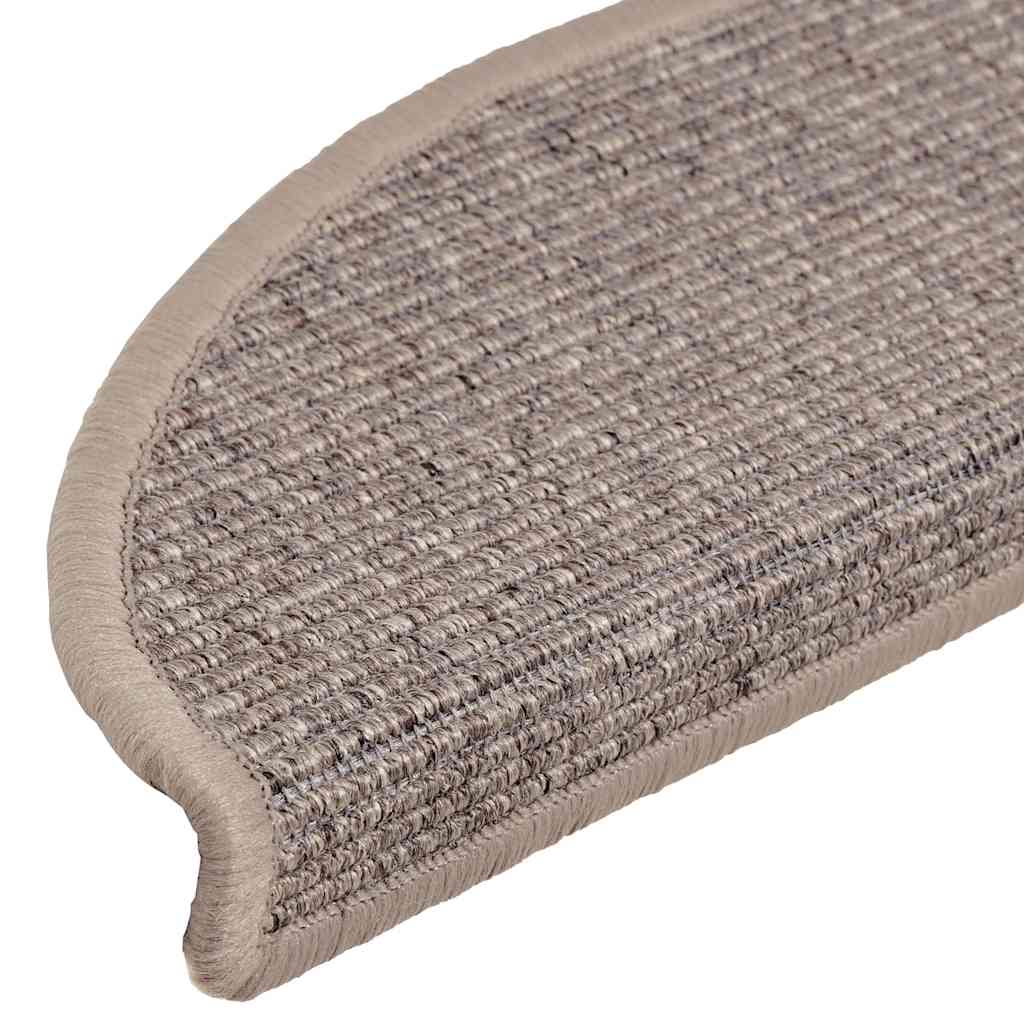 trappemåtter 15 stk. 56x17x3 cm mørkebeige halvrunde