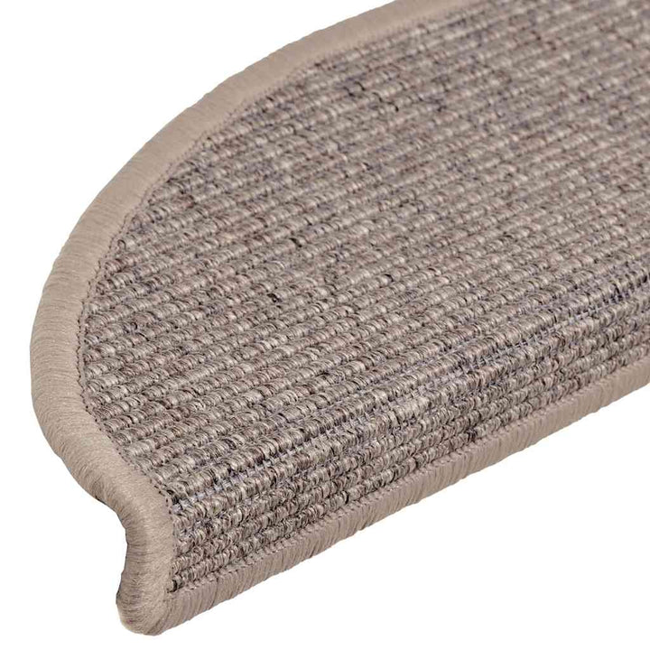 trappemåtter 15 stk. 56x17x3 cm mørkebeige halvrunde