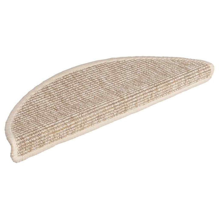 trappemåtter 15 stk. 56x17x3 cm lys beige halvrunde