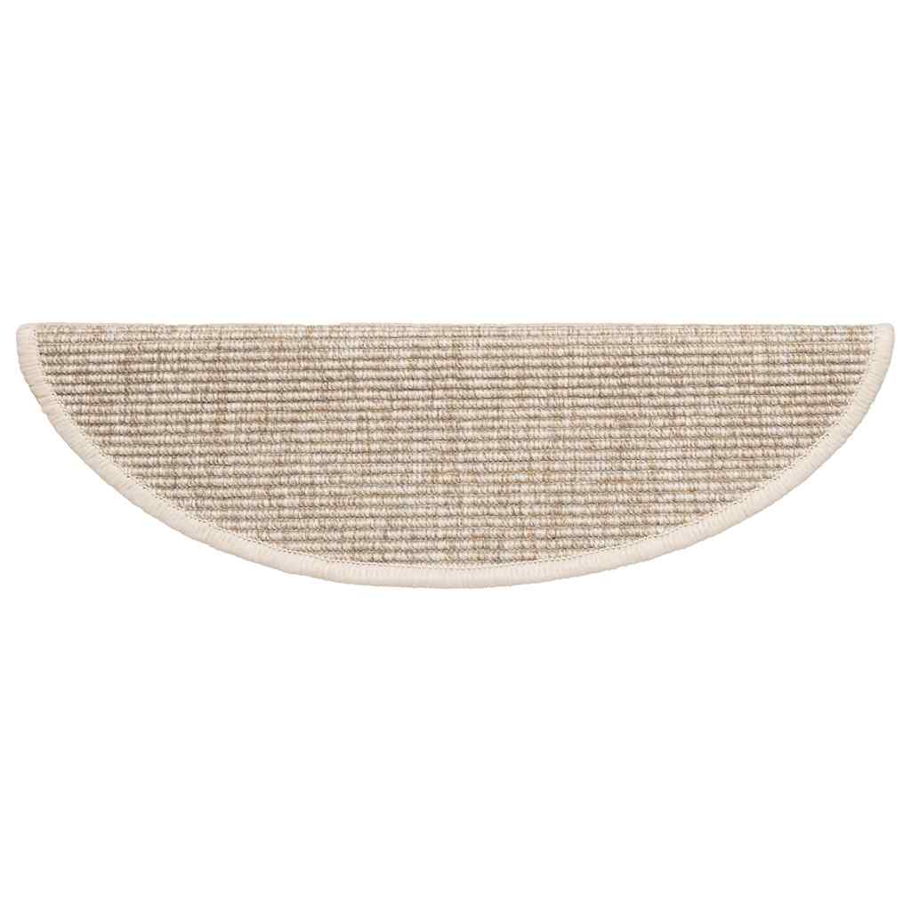 trappemåtter 15 stk. 56x17x3 cm lys beige halvrunde