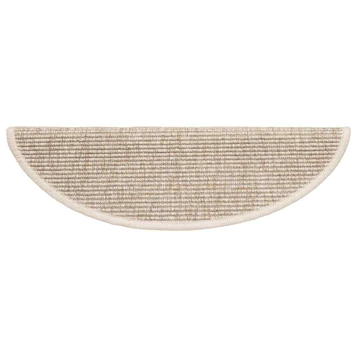 trappemåtter 15 stk. 56x17x3 cm lys beige halvrunde