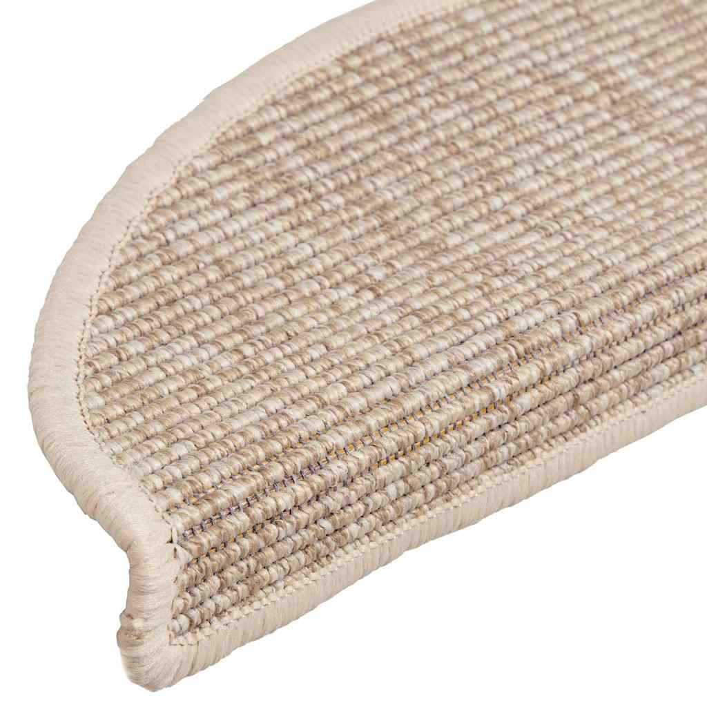 trappemåtter 15 stk. 56x17x3 cm lys beige halvrunde