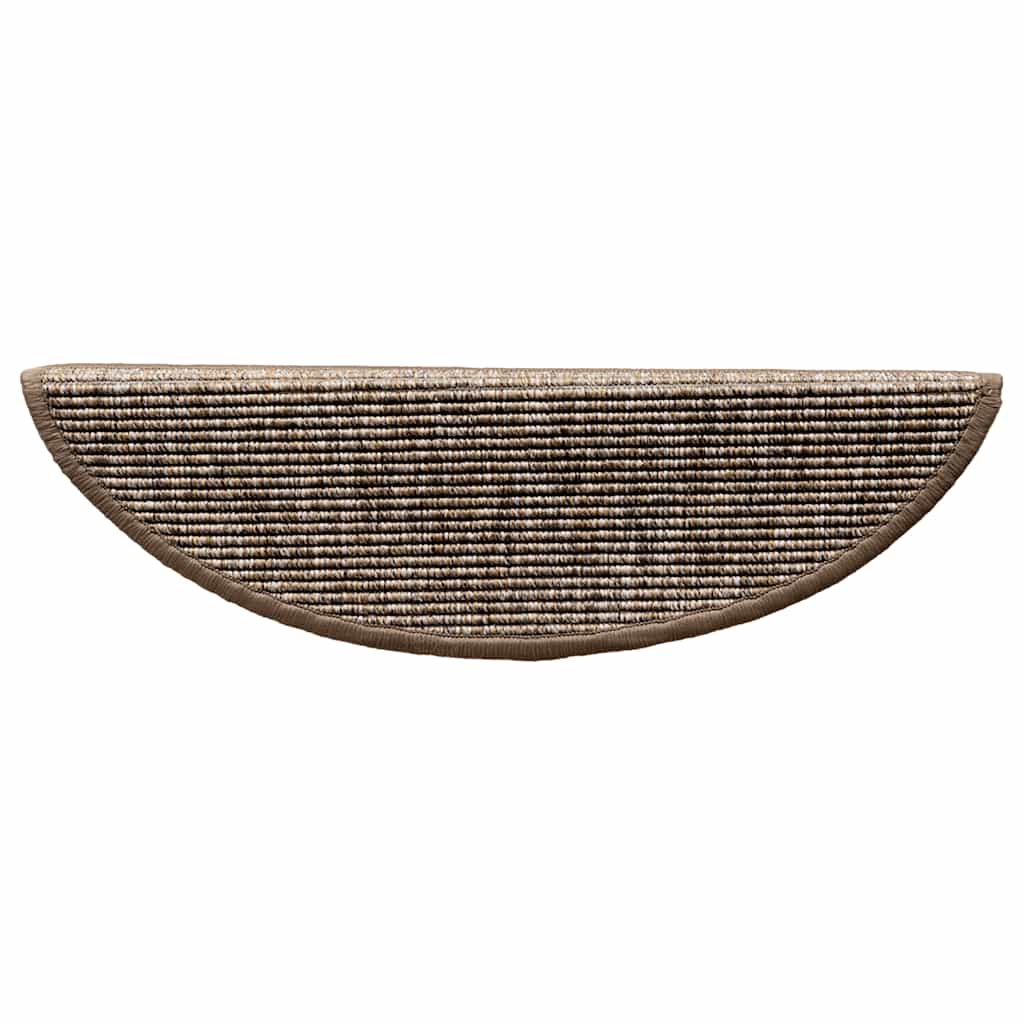 trappemåtter 15 stk. 56x17x3 cm lysebrune halvrunde