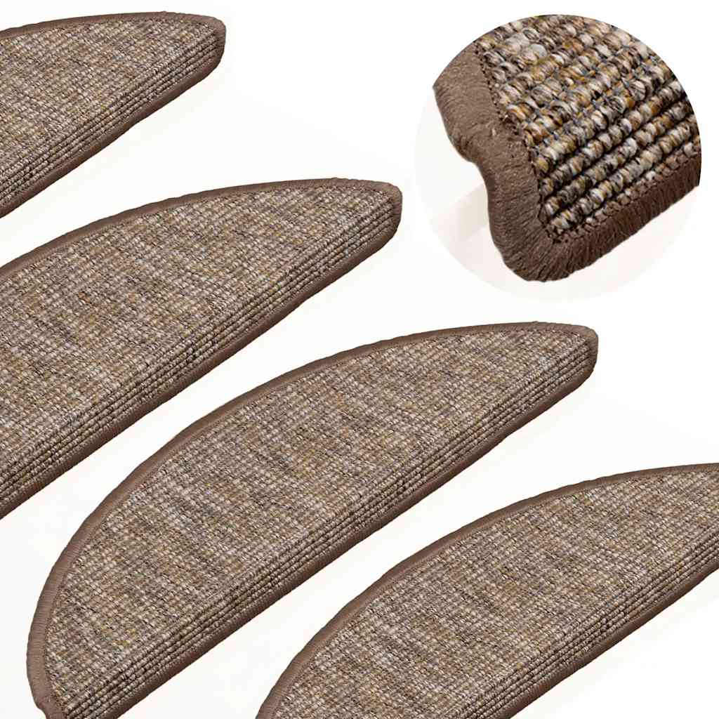 trappemåtter 15 stk. 56x17x3 cm lysebrune halvrunde
