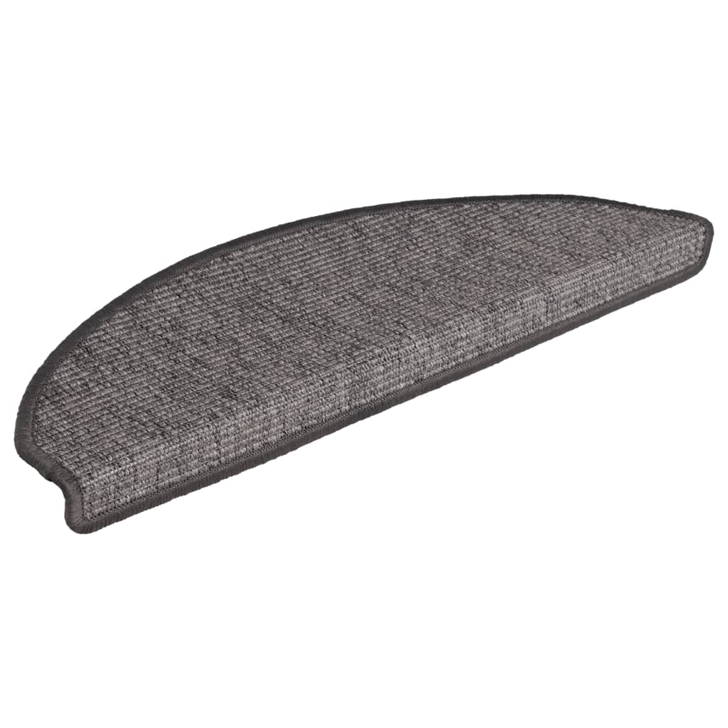 trappemåtter 15 stk. 65 x 21 x 4 cm beige og grå halvrunde store