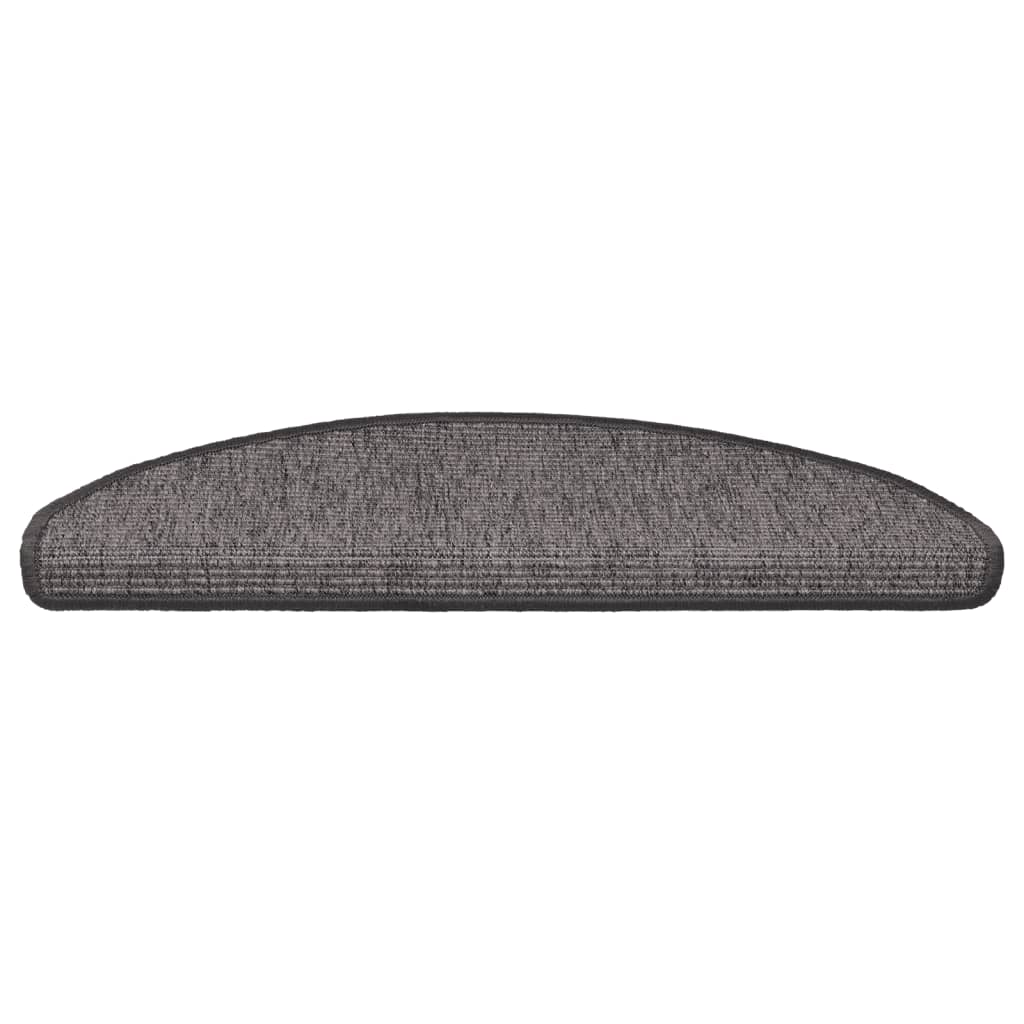 trappemåtter 15 stk. 65 x 21 x 4 cm beige og grå halvrunde store