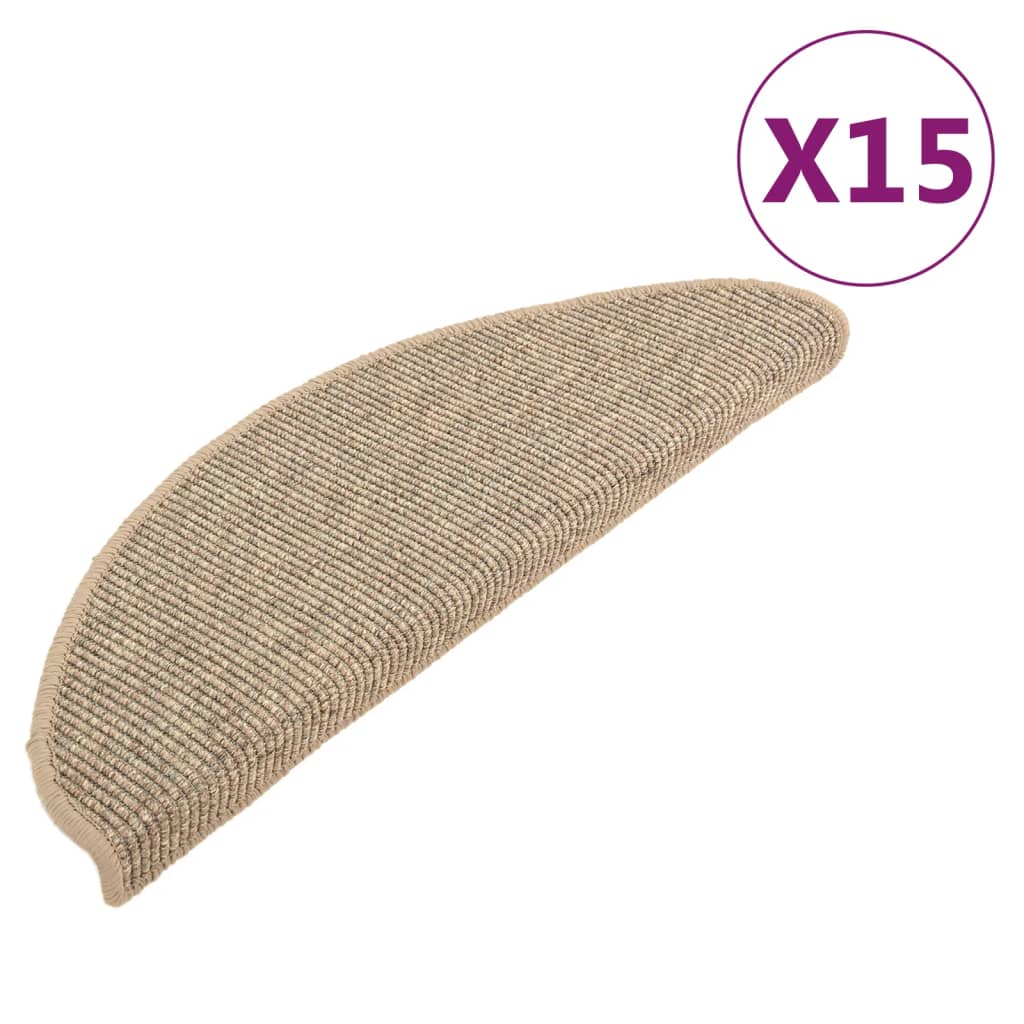 trappemåtter 15 stk. 65x21x4 cm mørkebeige halvrund store