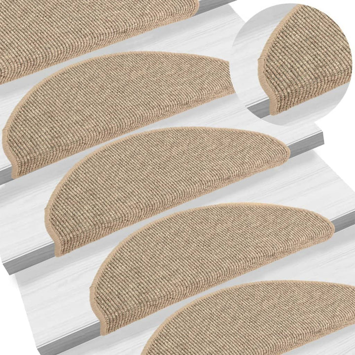 trappemåtter 15 stk. 65x21x4 cm mørkebeige halvrund store