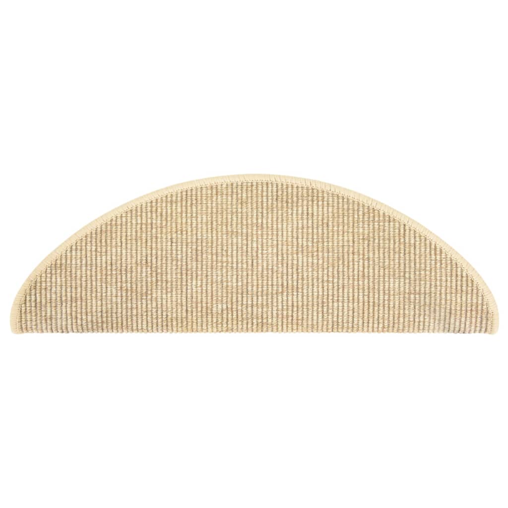 trappemåtter 15 stk. 65 x 21 x 4 cm lys beige halvrund store
