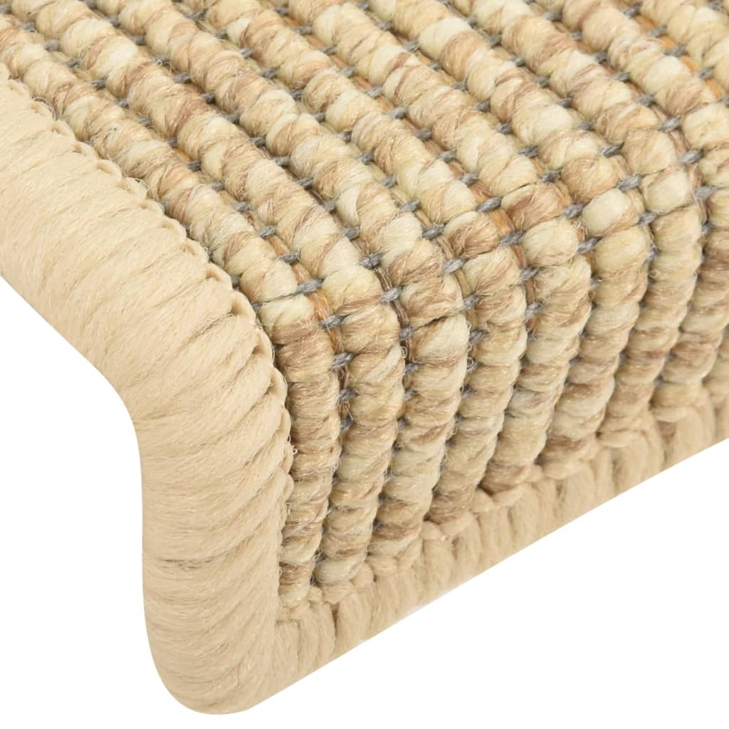 trappemåtter 15 stk. 65 x 21 x 4 cm lys beige halvrund store