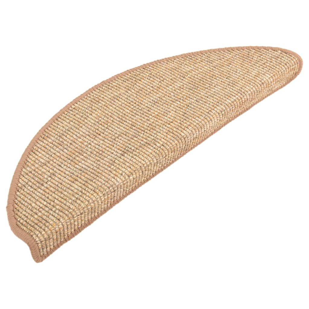 trappemåtter 15 stk. 65x21x4 cm lysebrune halvrunde store