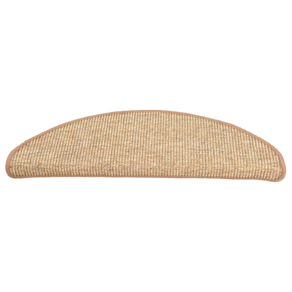 trappemåtter 15 stk. 65x21x4 cm lysebrune halvrunde store