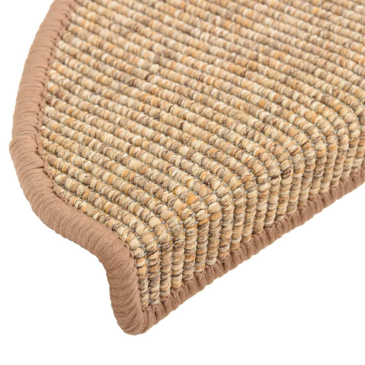 trappemåtter 15 stk. 65x21x4 cm lysebrune halvrunde store