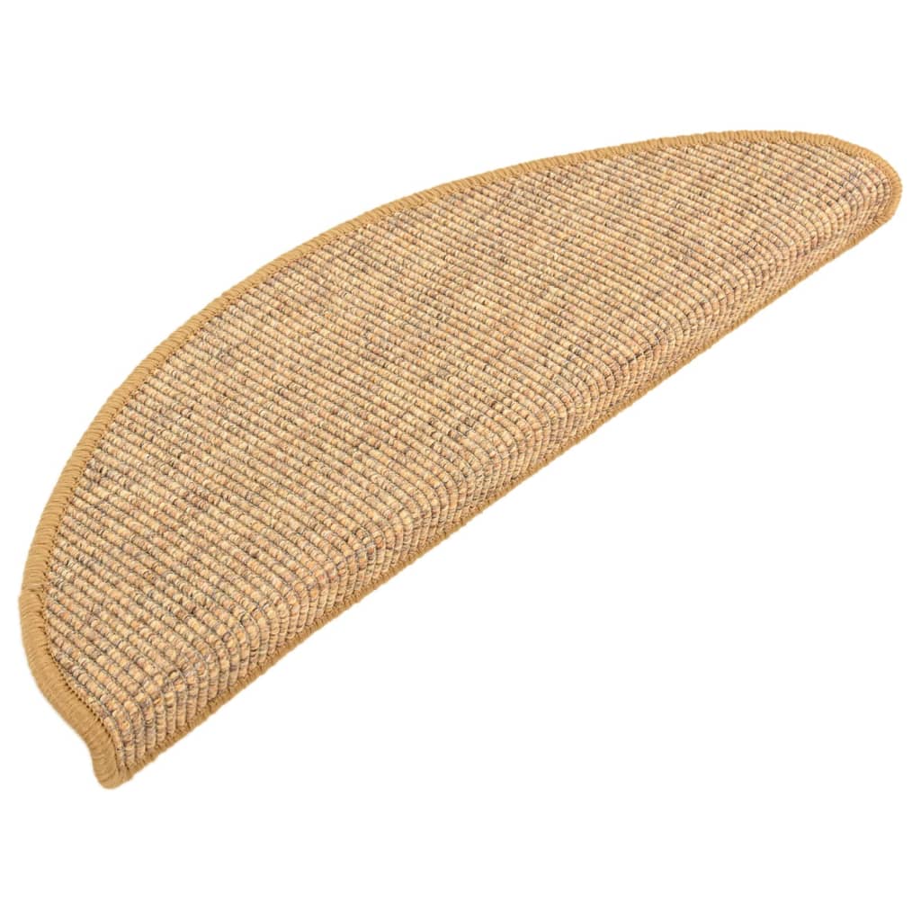 trappemåtter 15 stk. 65x21x4 cm sisal halvrund store
