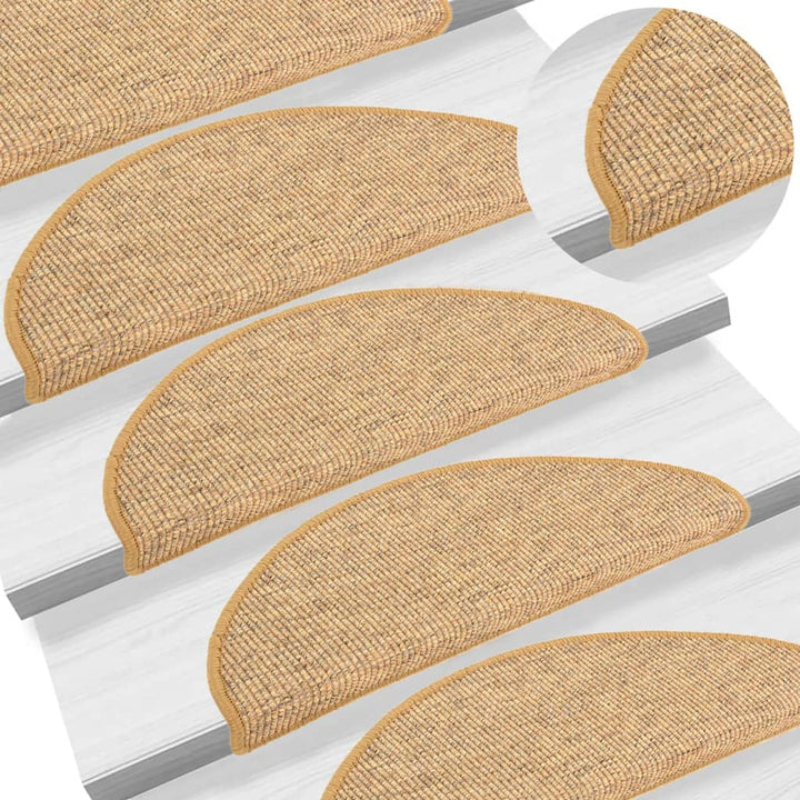 trappemåtter 15 stk. 65x21x4 cm sisal halvrund store