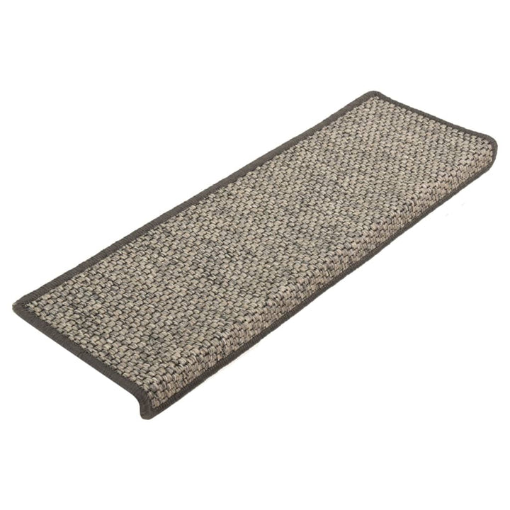 trappemåtter 15 stk. 65x21x4 cm beige og grå rektangulær kant