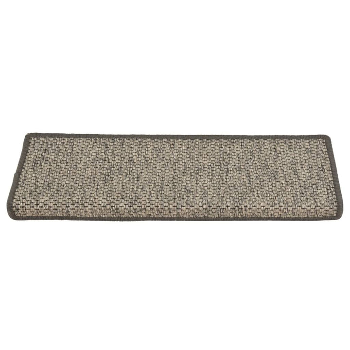 trappemåtter 15 stk. 65x21x4 cm beige og grå rektangulær kant
